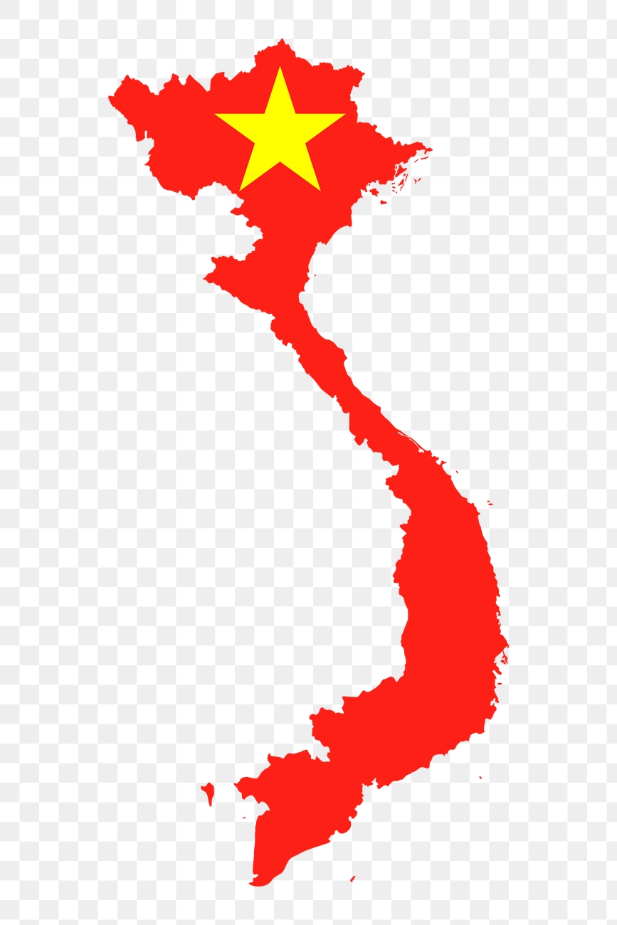 Png Vietnam flag map sticker